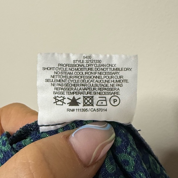 TORY BURCH Ames Careerwear Geometric Green Printed Silk Trim Retro Pencil Skirt - Picture 12 of 12